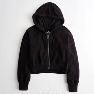 Hollister Black Croo Zip-Up
